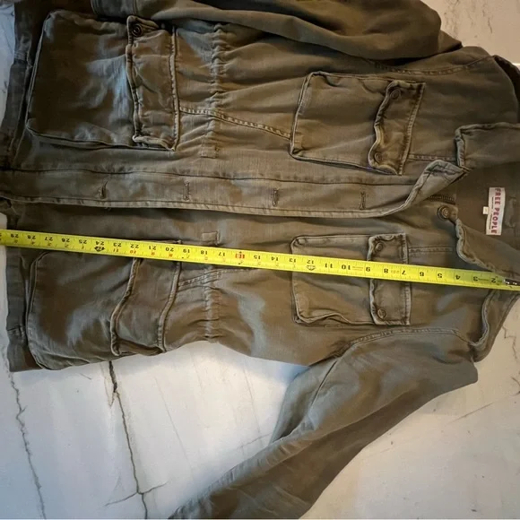 FREE PEOPLE Oversized, green military cargo jacket. Size M. - Picture 6 of 9